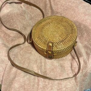 Vintage hand woven crossover bag